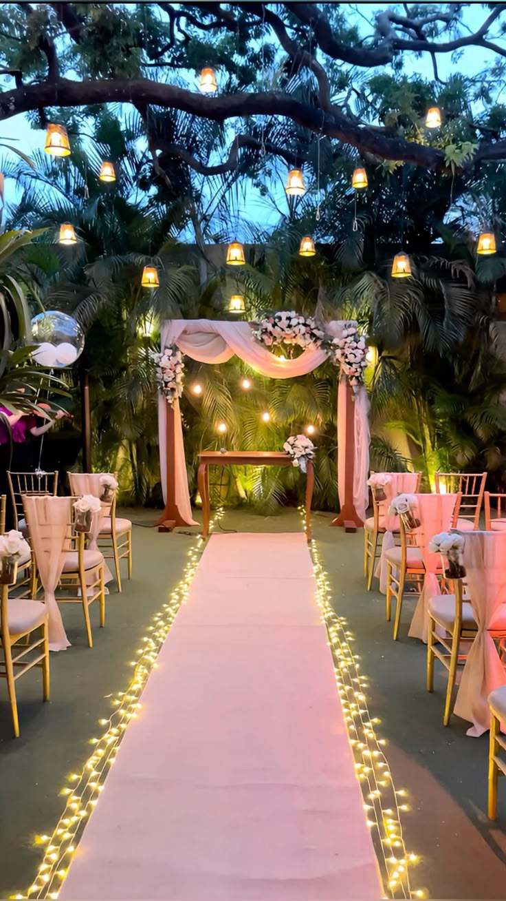 Night Garden Wedding Aisle