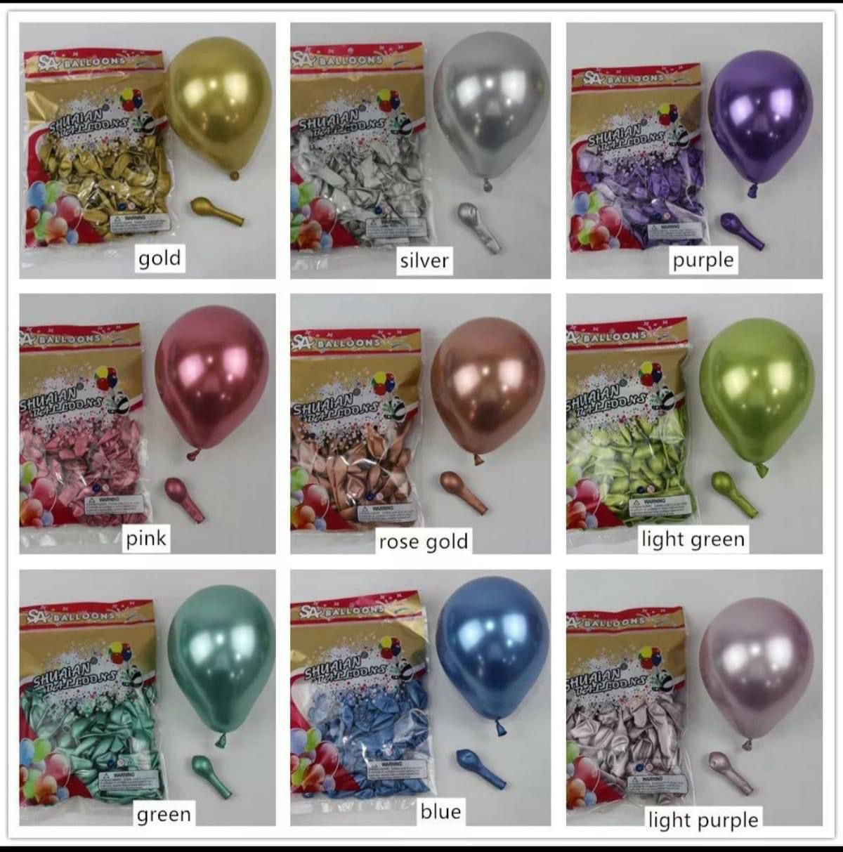 Metallic chrome Balloons — 50 pack